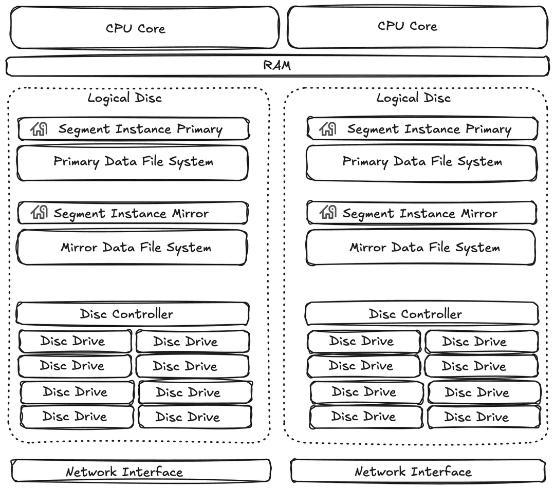 Example WarehousePG Segment Host Configuration